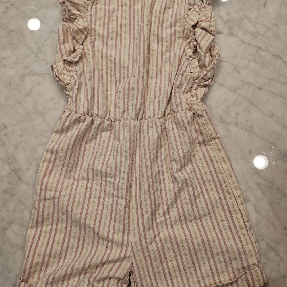 Zara Pink and Cream Striped Kids Romper